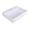 Arcqua Edge Lavabo à poser - 60x47x12cm - 1 trou de robinet - marbre de synthèse - blanc brillant SW1581333