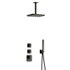Hotbath Gal IBS40 regendoucheset inbouw - 2 functies - 15cm plafondarm - 22cm vierkante hoofddouche - Gunmetal geborsteld PVD SW656376