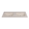 Saniclass Torino Vasque-meuble - 120.5x46x17.5cm - solid surface - 2 vasques - sans trou de robinetterie - blanc cassé SW1471858