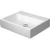 Duravit Vero Air Lavabo à poser - 60x47cm - sans trou de robinet - sans trop-plein - côté arrière émaillé - blanc SW157050