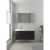Bruynzeel Box badmeubelset 120x45cm 2 kraangaten 2 wasbakken 2 lades met spiegelkast met softclose composite zijde zwart SW383980 Bruynzeel Box badmeubelset 120x45cm 2 kraangaten 2 wasbakken 2 lades met spiegelkast met softclose composite zijde zwart SW383980