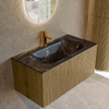 Mondiaz KURVE-DLUX Ensemble de meubles de salle de bain - 90x46x40cm - 1 tiroir - lavabo solid surface - centre - 1 trou de robinet - Dusk SW1415258