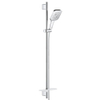 GROHE Rainshower Smartactive 130 Cube Ensemble barre de douche - 90cm - douchette à main carrée - 3 types de jet - flexible de douche lisse - avec porte-savon - chrome SW452833