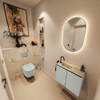MONDIAZ TURE-DLUX Meuble toilette - 60cm - Greey - EDEN - vasque Frappe - position gauche - 1 trou de robinet SW1102808