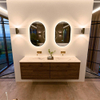 Mondiaz CIRO-DLUX Badkamermeubelset - 160x45x50cm - Solid surface wastafel Nata - 2 wasbak Dubbel - zonder kraangaten - 4 lades - Dusk SW1533236