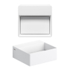 Clou Aluite lave-mains - 28x27x10cm - trou robinet centre - sans trop-plein - blanc mat SW106242