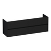 Saniclass Nexxt wastafelonderkast 160x46x55cm 4 softclose greeploze lades met 2 sifonuitsparingen MDF mat Zwart SW372491 Saniclass Nexxt wastafelonderkast 160x46x55cm 4 softclose greeploze lades met 2 sifonuitsparingen MDF mat Zwart SW372491