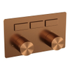 BRAUER Stripe 3-weg Inbouwthermostaat - drukknoppen - inclusief inbouwdeel - geborsteld koper PVD SW1434902