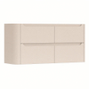 H&R Badmeubelen Juice Wastafelonderkast - 120x45x50cm - linkerhoek afgerond - 4 lades - geïntegreerde greep - merino SW1571953