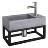 Differnz Force pack lave-mains – 40 x 22 x 8 cm – béton gris – robinet droit chromé mat – avec cadre noir SW373127