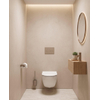 Pack WC QeramiQ Dely Swirl Compact - réservoir encastrable Geberit UP320 - avec bâti-support Burda - abattant slim - plaque de commande en plastique taupe - boutons ronds - blanc brillant SW1592304