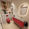 MONDIAZ TURE-DLUX Meuble toilette - 120cm - Fire - EDEN - vasque Glace - position droite - sans trou de robinet SW1103331