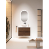 Adema Prime Balance Ensemble de meuble - 79.5x55x44.9cm - 1 vasque ovale en céramique Blanc - 1 trous de robinet - 2 tiroirs - miroir rectangulaire - Noyer SW1159477