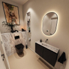 MONDIAZ TURE-DLUX Meuble toilette - 80cm - Urban - EDEN - vasque Glace - position centrale - sans trou de robinet SW1103115