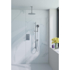 Fortifura Calvi Ensemble de douche pluie encastrable - thermostatique - bras plafond - pommeau 25cm - barre curseur - douchette ronde - flexible en métal - Chrome SW1233171