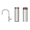 Quooker Flex Round kokendwaterkraan - draaibare & uittrekbare uitloop - PRO3 incl. Cube reservoir - Warm / kokend / bruisend / gefilterd water - RVS SW299721
