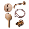 FugaFlow Eccelente Ensemble robinet de baignoire Acces - bec - 22cm raccourcissable - panneau de commande rond - flexible lisse - douchette ronde - corps encastré - support mural - cuivre brossé PVD SW1469091