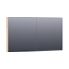 Saniclass Dual Spiegelkast - 120x70x15cm - 2 links- rechtsdraaiende spiegeldeur - MFC - sahara SW371768