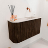 Mondiaz JOYA-DLUX 71.6cm toiletmeubel - ronding links kleur Walnut - Wastafel FAYE positie Rechts Zonder kraangat kleur Nata. SW1424529