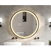 Saniclass Lonato Badkamerspiegel - rond - diameter 60cm - geïntegreerde LED verlichting - spiegelverwarming - infraroodbediening - mat zwart SW643228