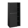 Villeroy & Boch Subway 3.0 Badkamerkast - 60x35x120cm - 2 linksdraaiende - softclose deuren - 5 open vakken aluminium glanzende greep - spaanplaat - Volcano Black (zwart) SW730412