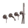 Royal plaza Visione afdekset badkraan met uitloop 4 rozetten koper SW395218 Royal plaza Visione afdekset badkraan met uitloop 4 rozetten koper SW395218