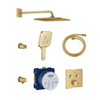 Grohe Grohtherm SmartControl Regendoucheset inbouw - hoofddouche vierkant 31cm - handdouche vierkant - wandarm - brushed cool sunrise (goud) SW542801