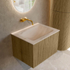 MONDIAZ KURVE-DLUX Meuble de salle de bains 60 cm couleur Dusk avec 1 tiroir et 0 porte. Lavabo CLOUD Central sans trou de robinet Meli. SW1431857