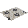 La Mosaic Factory London carreau mosaïque - 26x30cm - carrelage mural et de sol - Hexagone/Hexagone - Porcelaine Blanc + Noir Mat SW258556