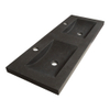 Saniclass Corestone meubelwastafel 120x5x46cm zonder overloop 2 wasbakken 2 kraangaten Basalt Antraciet SW10780 Saniclass Corestone meubelwastafel 120x5x46cm zonder overloop 2 wasbakken 2 kraangaten Basalt Antraciet SW10780