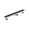 Saniclass 2.0 douchegoot 90cm met rooster met vloerflens zwart mat SW716550 Saniclass 2.0 douchegoot 90cm met rooster met vloerflens zwart mat SW716550