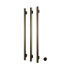 Hotbath &MORE Handdoekradiator - 57x115cm - rond - 3 stangen - verticaal - met schakelaar - PVD - geborsteld messing (goud) SW1245713