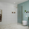 Fortifura Galeria inloopdouche - 70x200cm - ribbelglas - wandarm - PVD - geborsteld messing (goud) SW877044