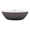 Xenz Britt vrijstaand bad 190x94x60 bicolor edelweiss/antraciet met afvoer/overloopcombinatie wit glans SW380226 Xenz Britt vrijstaand bad 190x94x60 bicolor edelweiss/antraciet met afvoer/overloopcombinatie wit glans SW380226