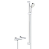 GROHE Grohtherm 800 cosmopolite avec vanne de douche thermostatique avec coupleurs hoh=15cm tige coulissante 90cm douche à main 2 positions chrome SW444303