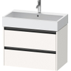 Duravit Ketho 2 meuble bas sous lavabo avec 2 tiroirs 78.4x46x54.9cm avec poignées anthracite blanc super mat SW772753
