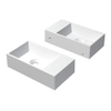 INK Contra Lave-mains - 40x22x10cm - vasque à gauche - 0 trous de robinet - polystone blanc mat SW352247
