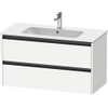 Duravit Ketho 2 meuble sous-lavabo avec 2 tiroirs 101x48x55cm avec poignées blanc mat anthracite SW771896