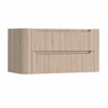 H&R Badmeubelen Juice Meuble sous-vasque - 100x45x50cm - angles arrondis - 2 tiroirs - poignée intégrée - chêne Rockford SW1489130