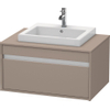 Duravit Ketho Meuble sous-lavabo avec 1 tiroir pour lavabo encastrable 80x42.6x55cm basalte 0300552
