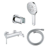 Grohe Essence New Bad-/Douchekraan - 3 standen - met handdoucheset - met doucheslang - chroom SW1441804