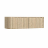 H&R Badmeubelen Juice Wastafelonderkast - 140x45x40cm - linkerhoek afgerond - 3D-front - 2 lades - geïntegreerde greep - french oak SW1260153