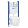 Grohe Solido Start Round ensemble WC à chasse profonde - rimless - réservoir encastré Grohe Solido - abattant WC softclose - plaque de commande chrome SW1244472