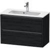 Duravit Ketho.2 Wastafelonderbouwkast - met 2 laden - 81x39x54.9cm - met grepen antraciet - eiken zwart mat SW772303