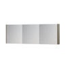 INK SPK1 Spiegelkast - 180x14x60cm - 3 deuren - dubbelzijdige Spiegel - schakelaar en stopcontact - MFC Greige eiken SW493950