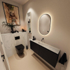 MONDIAZ TURE-DLUX meuble WC 120 cm Urban. EDEN lavabo Opalo position milieu. Sans trou de robinet. SW1104175