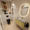 MONDIAZ TURE-DLUX Meuble WC 80 cm Oro. Lavabo EDEN Opalo position droite. Sans trou de robinet. SW1104438