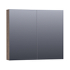 BRAUER Impress Deluxe spiegelkast – 80x70x15 cm – directe LED – Grove (noten) SW371751
