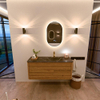 Mondiaz CIRO-DLUX Badkamermeubelset - 120x45x50cm - Solid surface wastafel Lava - 1 wasbak Rechts - 1 kraangat - 2 lades - Oak SW1531085