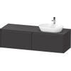Duravit Ketho.2 Wastafelonderbouwkast - inclusief consoleplaat - met 2 laden - voor waskom rechts - 160x55x45.9cm - met handgrepen antraciet - grafiet supermat SW772952